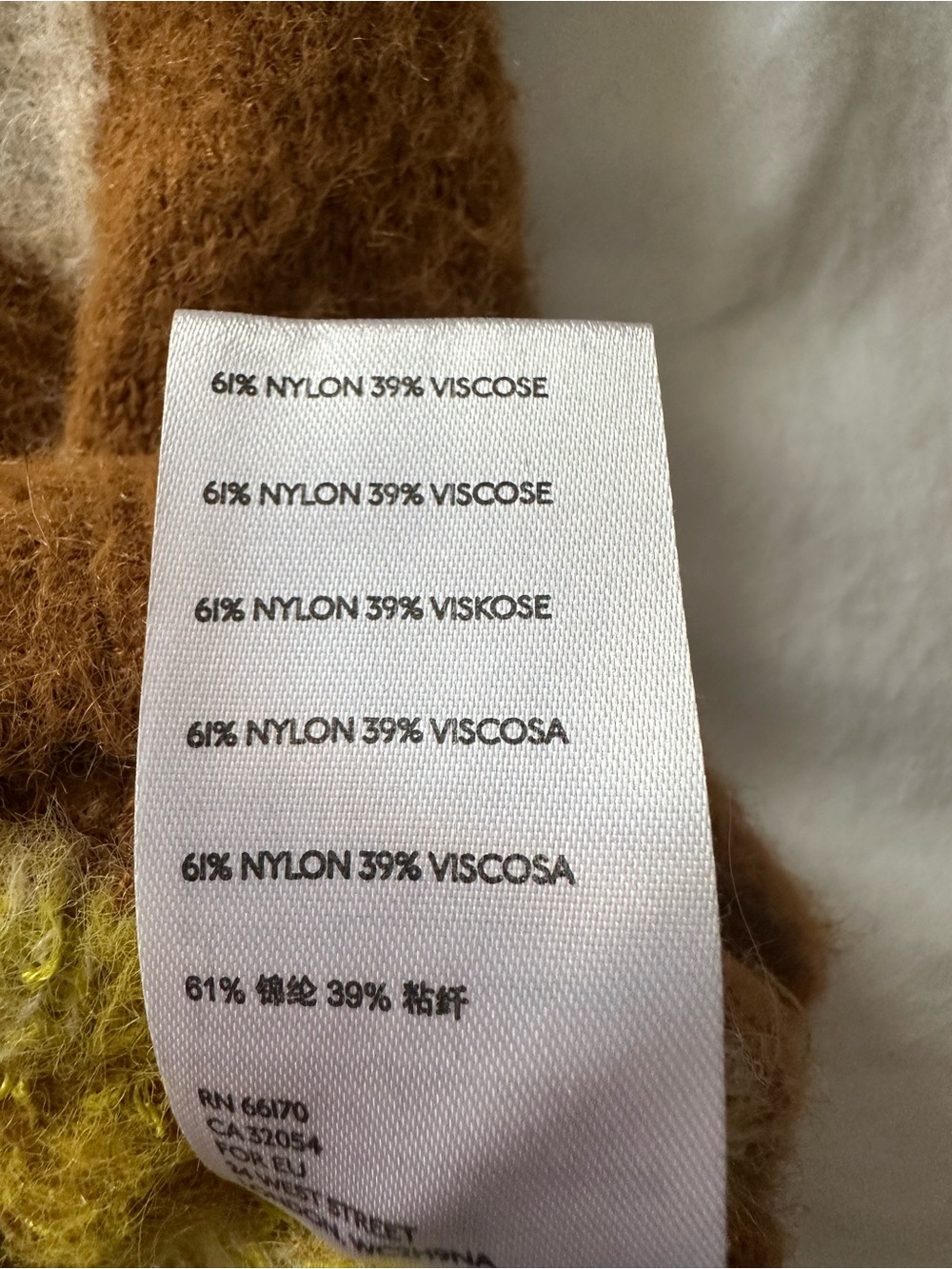 Free People Brown and White Argyle V-Neck Sweater Vest, size large - Picture 11 of 11